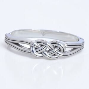 Brighton Interlok Hinged Bangle Bracelet Celtic Knot Magnetic Clasp Silver